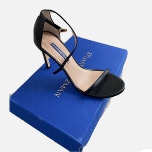 Stuart Weitzman Nudistsong Black Nappa Leather Sandal - NEW